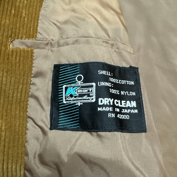 Vintage Kmart Corduroy Blazer Jacket Brown Sz 42R Japan Made 100% Cotton‎ 80s - Picture 5 of 11